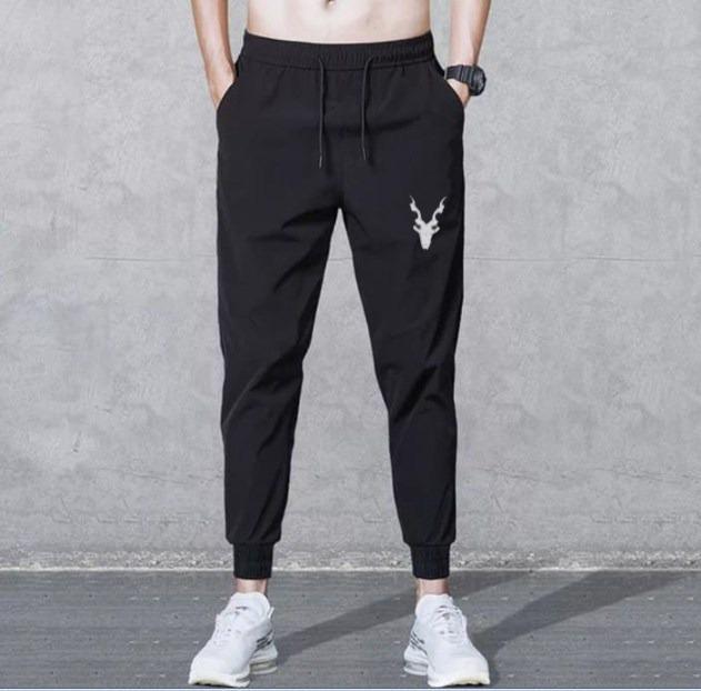 Men Cotton Printed Markhor Track Suit Black Slim Fit