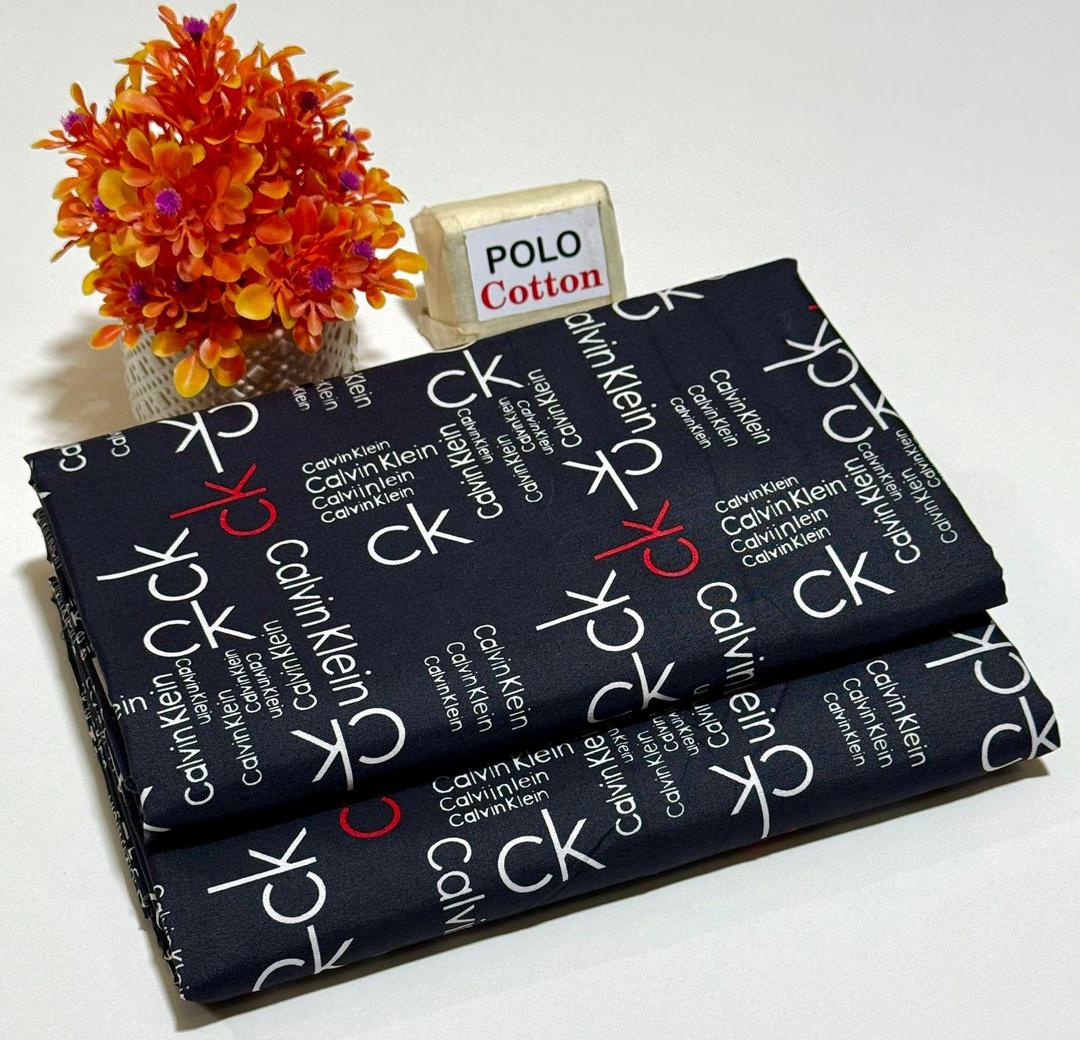 Womens Printed Polo Cotton Suit Balck 2Pcs