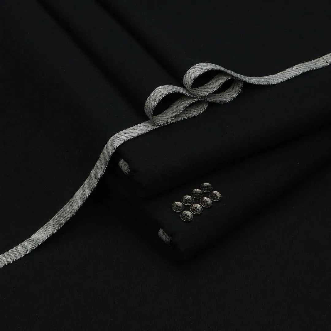 UNSTICHED KHADDAR SUIT BLACK WINTER PAKISTAN