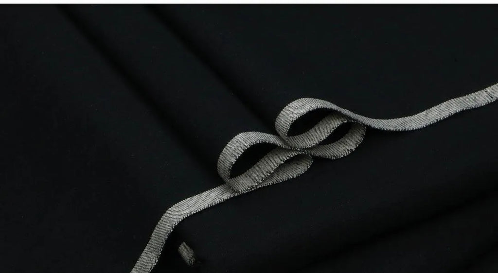 UNSTICHED KHADDAR SUIT BLACK WINTER PAKISTAN