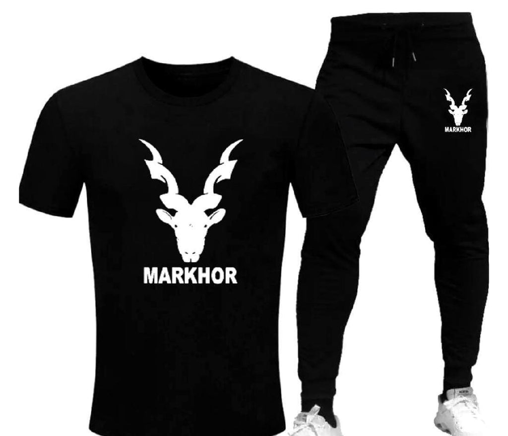 Men Dri Fit Markhor Printed Track Suit Black
